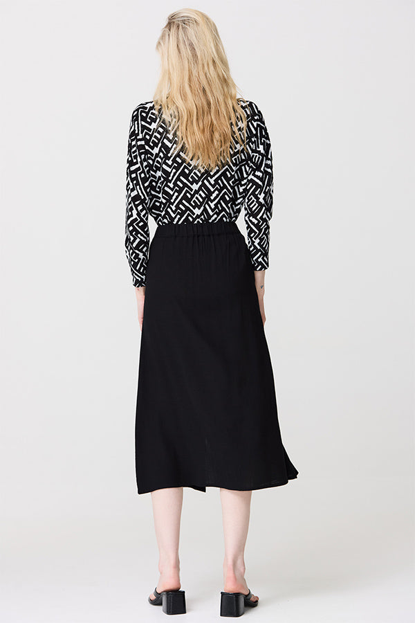 BOW WAIST FLOWING LONG SKIRT