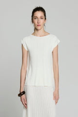 ECRU ARROW TEXTURED TOP