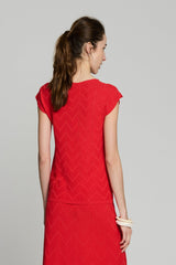 RED ARROW TEXTURED TOP