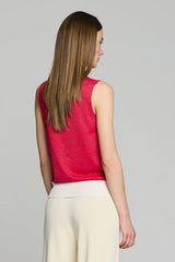 RED GEOMETRIC DESIGN TOP