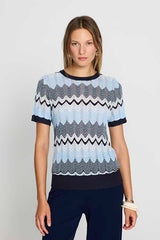 SKY BLUE WAVE KNIT JUMPER