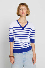 INDIGO TWO-TONE STRIPED JUMPER