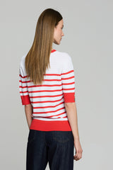 RED TWO-TONE STRIPED JUMPER