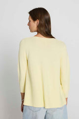 YELLOW BOATNECK OTTOMAN CARDIGAN