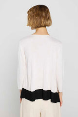 ECRU GEOMETRIC DESIGN CARDIGAN