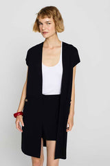 BLACK RIBBED MILANO VEST