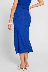 INDIGO ARROW TEXTURED MIDI SKIRT