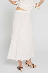 ECRU TENCEL RIBBED SKIRT