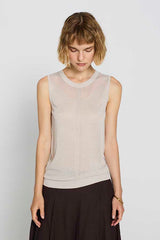 CREAM LUREX OPENWORK TWINSET