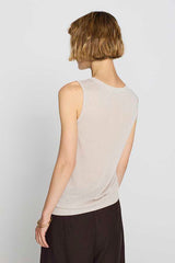 CREAM LUREX OPENWORK TWINSET