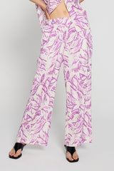 LILAC FLORAL PRINT TROUSERS
