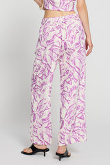 LILAC FLORAL PRINT TROUSERS