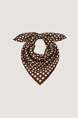 BROWN POLKA DOT COTTON SILK SCARF