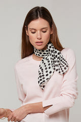 BLACK POLKA DOT COTTON SILK SCARF