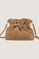 TAUPE BROWN LAMBSKIN LEATHER CHARLY BUCKET BAG