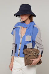 TAUPE BROWN LAMBSKIN LEATHER CHARLY BUCKET BAG