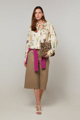 TAUPE BROWN LAMBSKIN LEATHER CHARLY BUCKET BAG