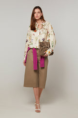 PRINTED OVERSIZED CROPPED SHIRT