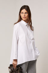 WHITE OVERSIZED 3/4-SLEEVE SHIRT