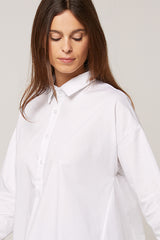 WHITE OVERSIZED 3/4-SLEEVE SHIRT