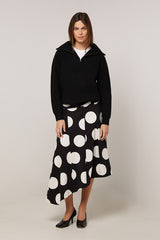 ASYMMETRIC LONG PRINTED CANVAS SKIRT