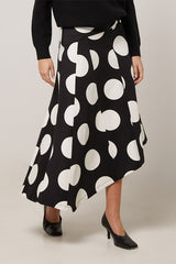 ASYMMETRIC LONG PRINTED CANVAS SKIRT