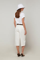 ECRU COTTON BERMUDA SHORTS