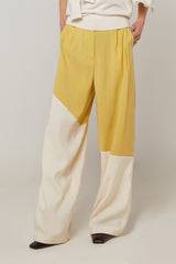 TWO TONE WIDE LEG TROUSERS