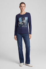 BLUE STRAIGHT-LEG JEANS