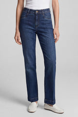 BLUE STRAIGHT-LEG JEANS