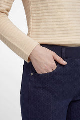 BLUE GRAPHIC PATTERN JEGGINGS