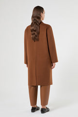BACCO BROWN DOUBLE WOOL-BLEND COAT