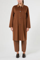 BACCO BROWN DOUBLE WOOL-BLEND COAT