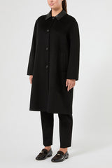 BACCO BLACK DOUBLE WOOL-BLEND COAT