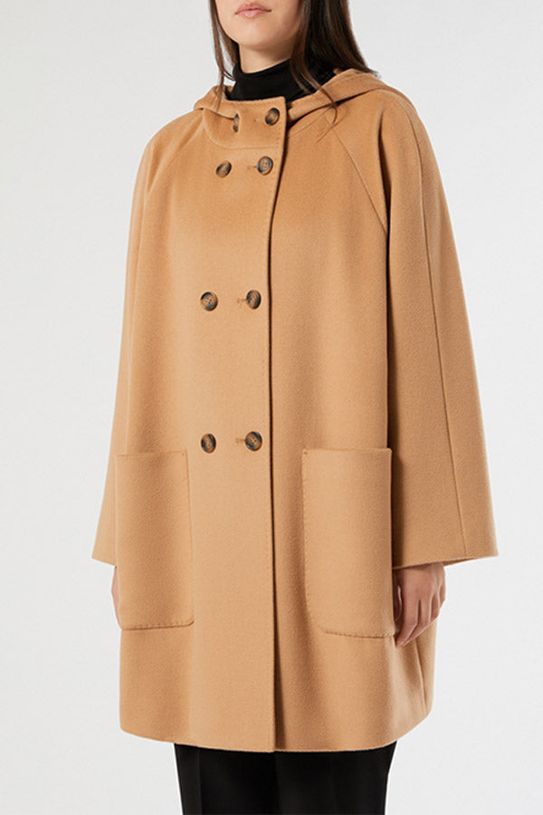 GERVASO BEIGE PURE WOOL DRAP COAT