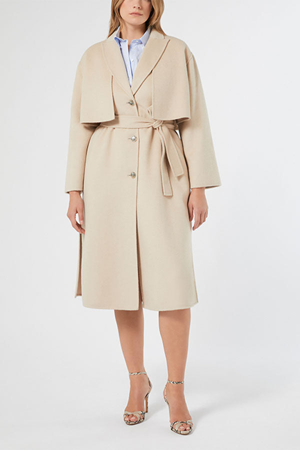 ACCIAIO BEIGE DOUBLE FACED WOOL BLEND FABRIC JACKET