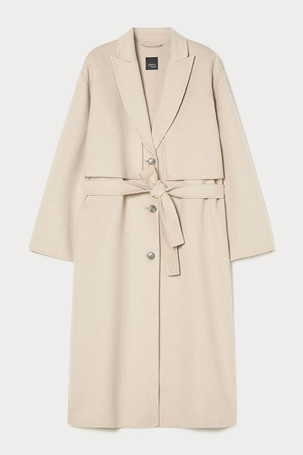 ACCIAIO BEIGE DOUBLE FACED WOOL BLEND FABRIC JACKET