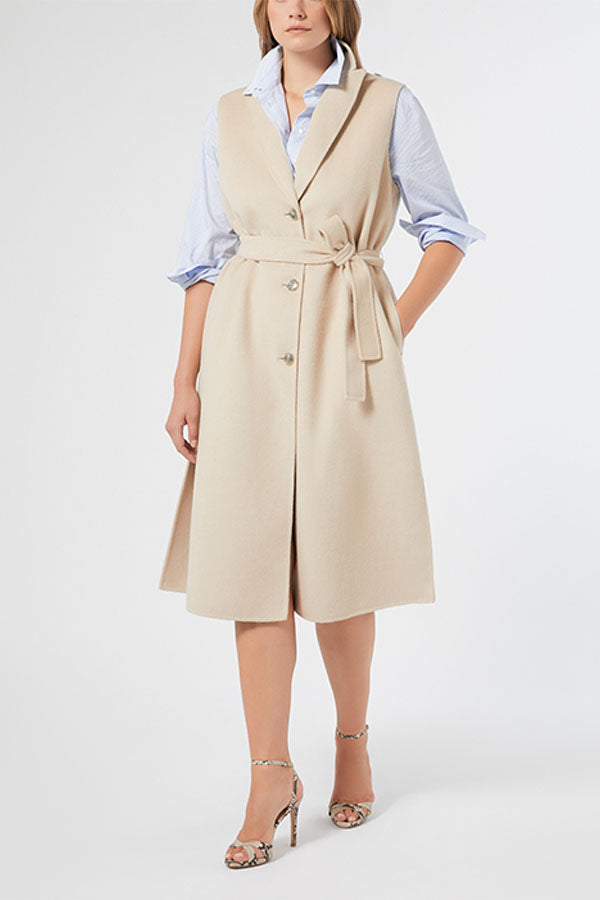 ACCIAIO BEIGE DOUBLE FACED WOOL BLEND FABRIC JACKET