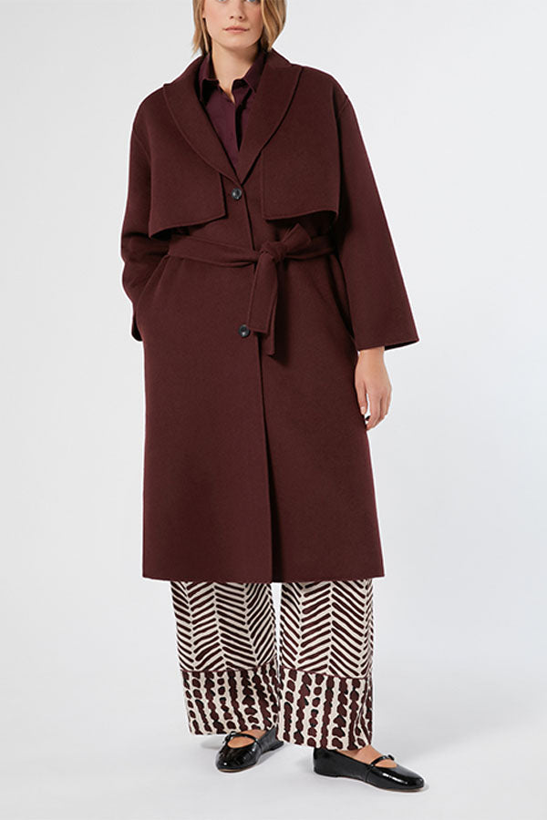 ACCIAIO BROWN DOUBLE FACED WOOL BLEND FABRIC JACKET