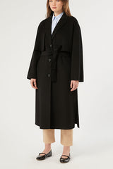 ACCIAIO BLACK DOUBLE FACED WOOL BLEND FABRIC JACKET