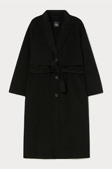 ACCIAIO BLACK DOUBLE FACED WOOL BLEND FABRIC JACKET