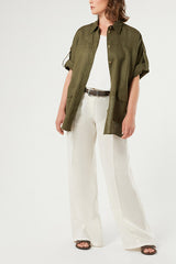 RIDENTE KAKI LINEN SAFARI JACKET