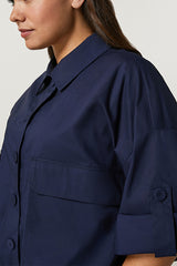 SAIGON NAVY COTTON POPLIN JACKET