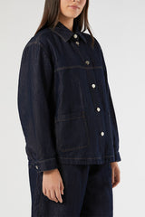 CASA LINEN COTTON DENIM PLAIN-WEAVE JACKET
