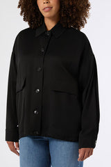 MARINA BLACK VISCOSE TWILL JACKET