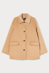 ASSENZI BEIGE PURE WOOL BROADCLOTH PEA COAT