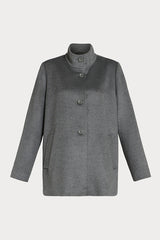 SCENICO GREY WOOL DRAP COAT