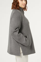 SCENICO GREY WOOL DRAP COAT