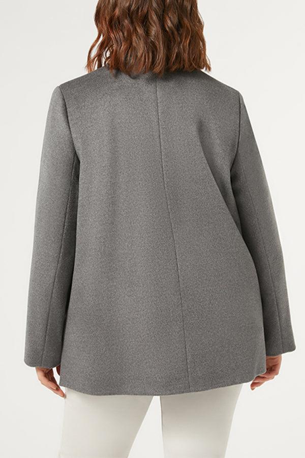 SCENICO GREY WOOL DRAP COAT