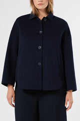 MONICA BLUE WOOL BLEND DOUBLE-SIDED FABRIC JACKET